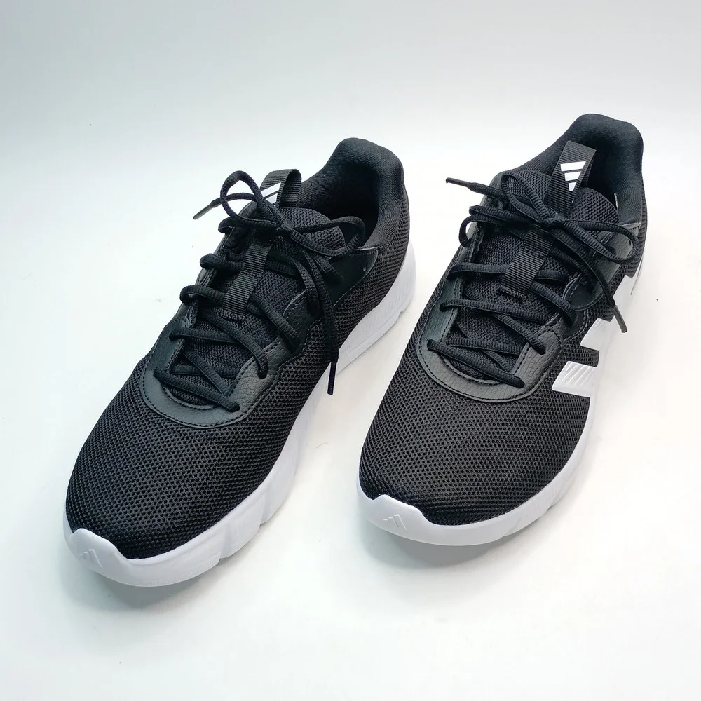 Adidas Cloudfoam Flex Laces Sneaker Men Size 10 Black White HQ4854